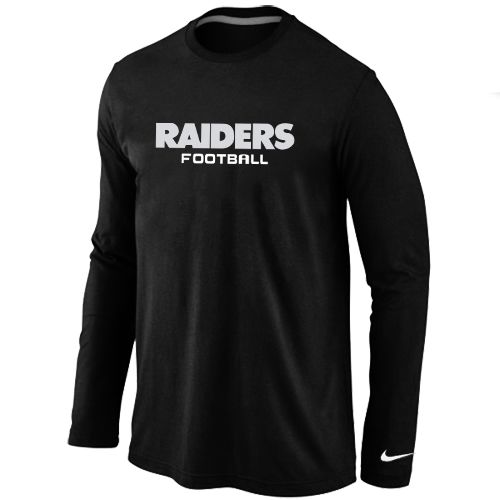 Nike Oakland Raiders Authentic Font Long Sleeve NFL T-Shirt - Black